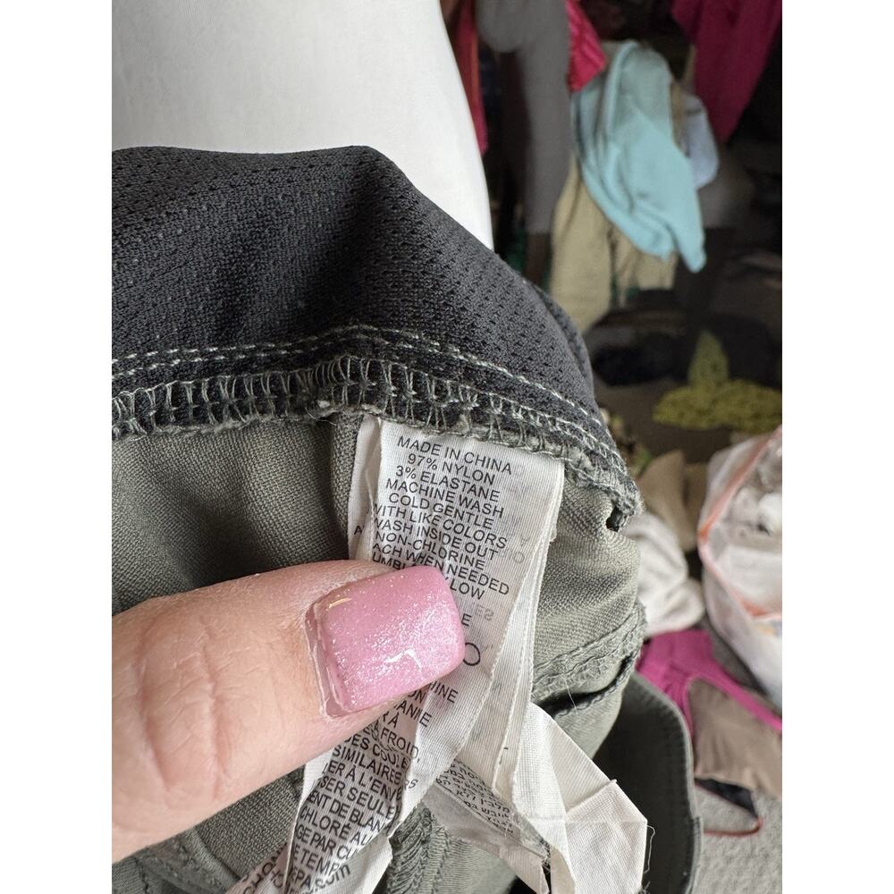 Prana Womens Olive Green Hallena Outdoor Hiking Stretch Performance Shorts 4 - Picture 4 of 5